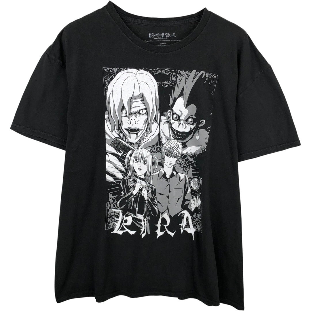 DEATH NOTE Anime Character Print T-Shirt Men's XL cotton black type Vintage Second Hand