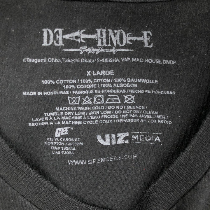 DEATH NOTE Anime Character Print T-Shirt Men's XL cotton black type Vintage Second Hand