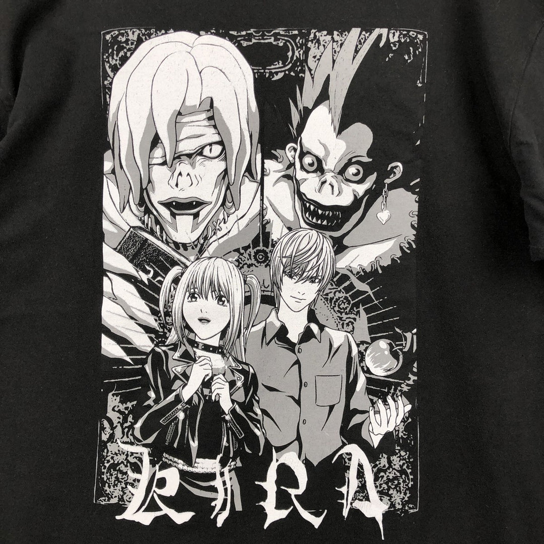 DEATH NOTE Anime Character Print T-Shirt Men's XL cotton black type Vintage Second Hand
