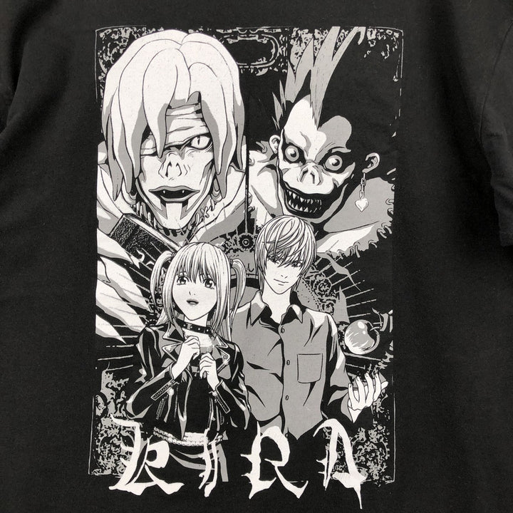 DEATH NOTE Anime Character Print T-Shirt Men's XL cotton black type Vintage Second Hand