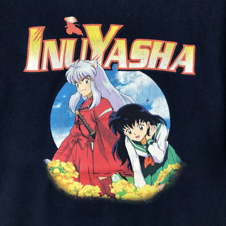 INUYASHA Inuyasha Anime Character Print T-Shirt, Men's XL cotton navy blue type Vintage Second Hand