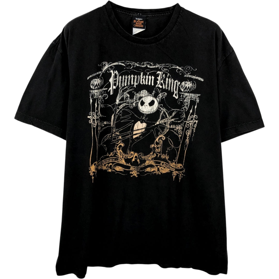 THE NIGHTMARE BEFORE CHRISTMAS Character Print T-Shirt (Men's XL equivalent) unclear black type Vintage Second Hand