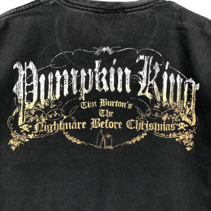 THE NIGHTMARE BEFORE CHRISTMAS Character Print T-Shirt (Men's XL equivalent) unclear black type Vintage Second Hand