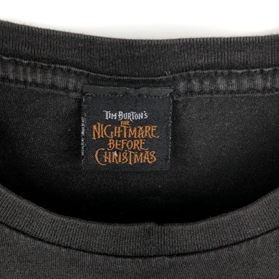 THE NIGHTMARE BEFORE CHRISTMAS Character Print T-Shirt (Men's XL equivalent) unclear black type Vintage Second Hand