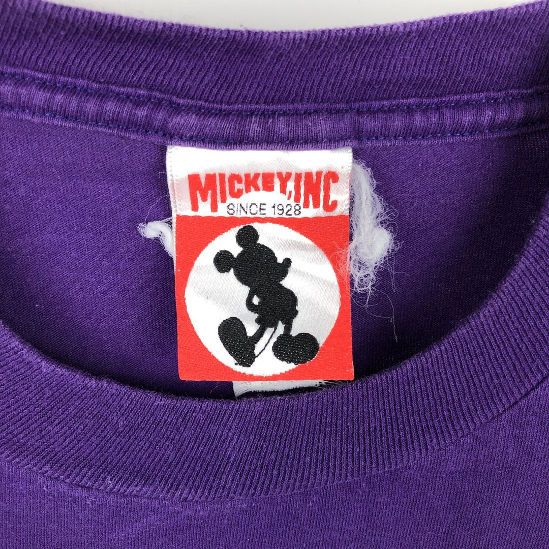 90'S MICKEY, INC. GOOFY character print T-shirt, Made in USA, Men's XL equivalent, Vintage cotton purple type Vintage Second Hand