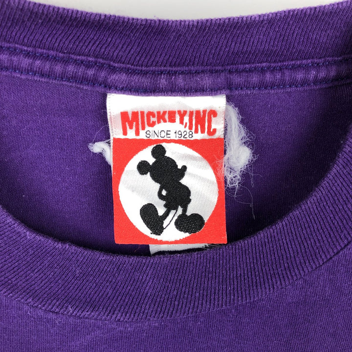 90'S MICKEY, INC. GOOFY character print T-shirt, Made in USA, Men's XL equivalent, Vintage cotton purple type Vintage Second Hand
