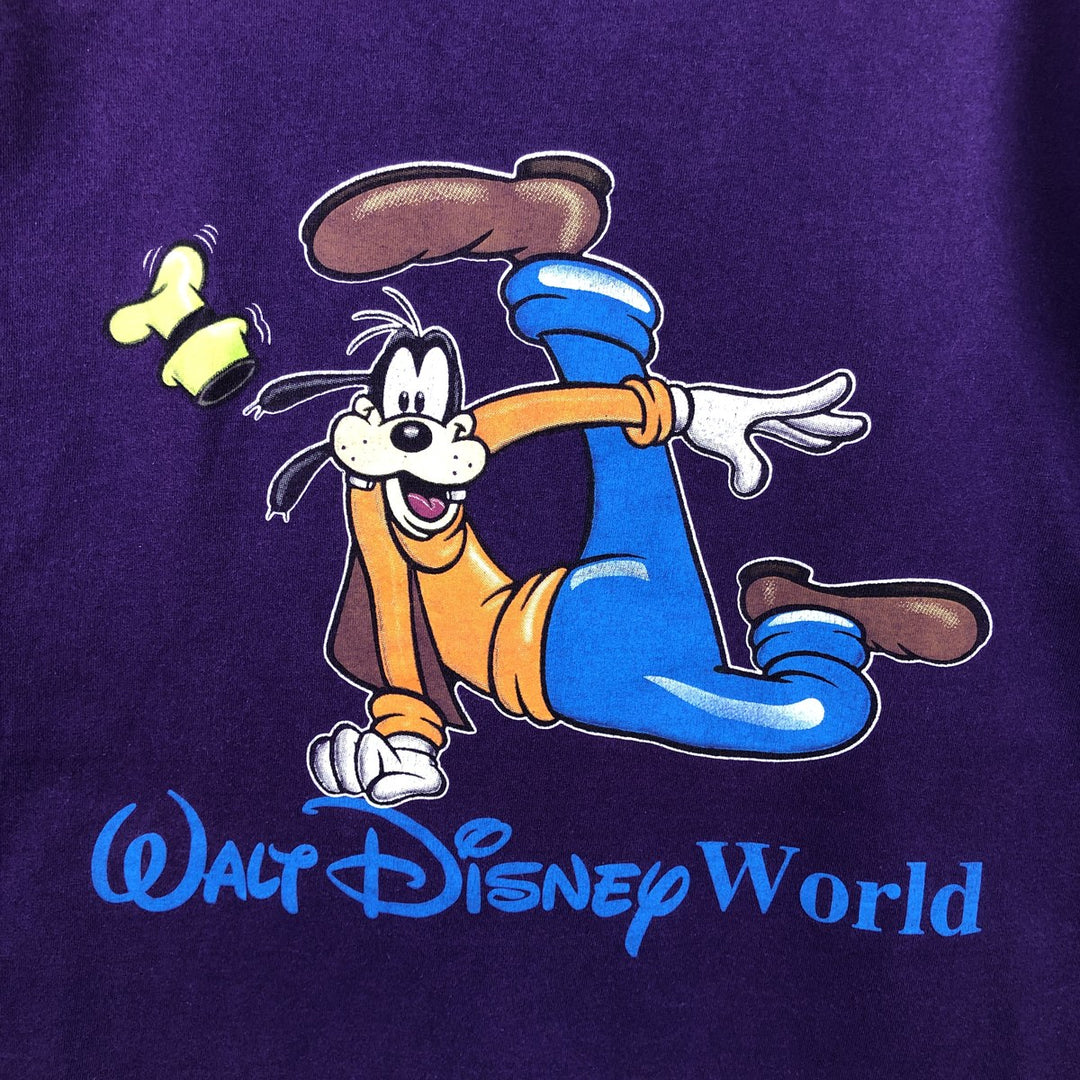 90'S MICKEY, INC. GOOFY character print T-shirt, Made in USA, Men's XL equivalent, Vintage cotton purple type Vintage Second Hand