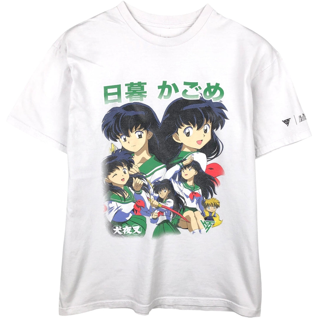 2000'S INUYASHA Kagome Higurashi Anime Character Print T-Shirt (Men's Size M) unclear white type Vintage Second Hand