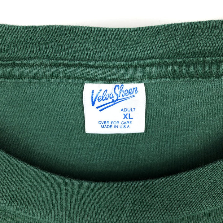 90'S Belbasin MICKEY MOUSE Mickey Mouse character print T-shirt Made in USA Men's XL Vintage cotton Green type dark green Vintage Second Hand