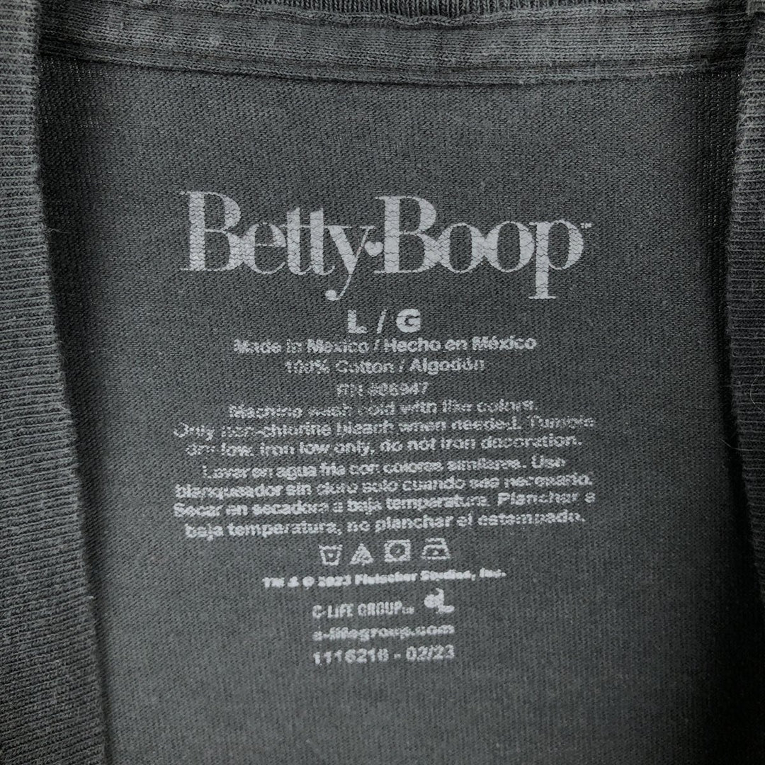 BETTY BOOP Betty Boop character print T-shirt, men's size L cotton Charcoal Vintage Second Hand