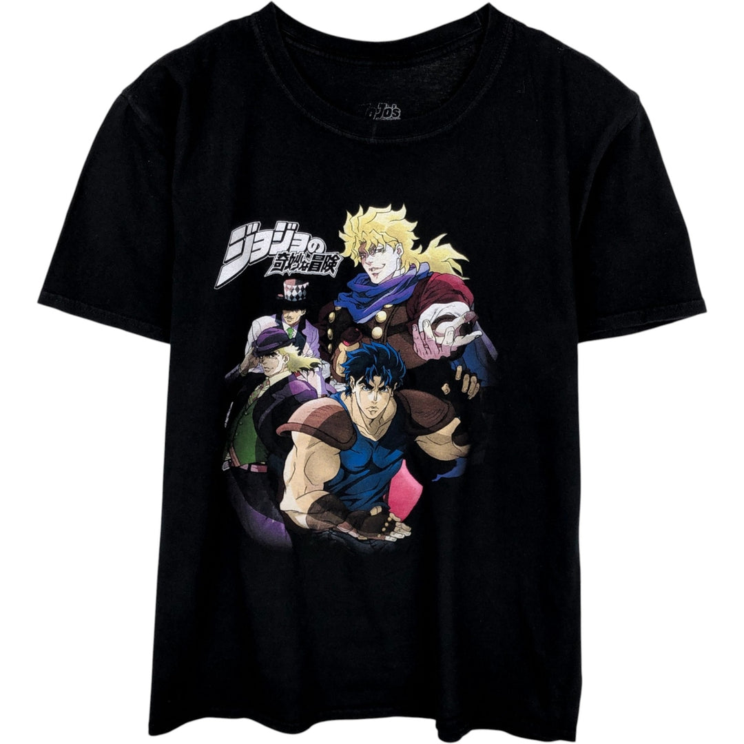 JoJo's Bizarre Adventure JoJo's Bizarre Adventure Anime Character Print T-Shirt Men's L size cotton black type Vintage Second Hand