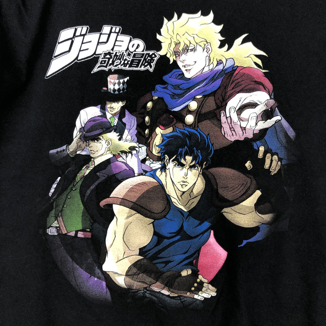 JoJo's Bizarre Adventure JoJo's Bizarre Adventure Anime Character Print T-Shirt Men's L size cotton black type Vintage Second Hand