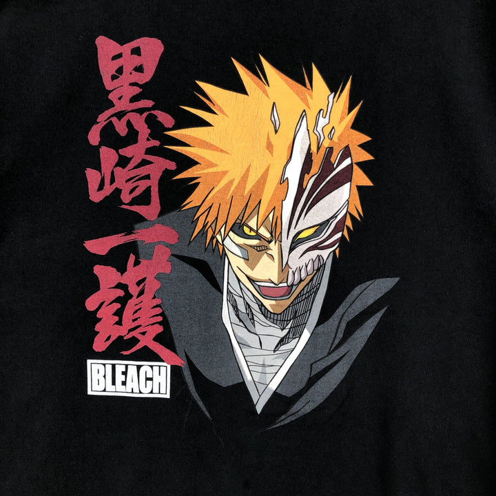 BLEACH Ichigo Kurosaki Anime Character Print T-Shirt Men's XL cotton black type Vintage Second Hand