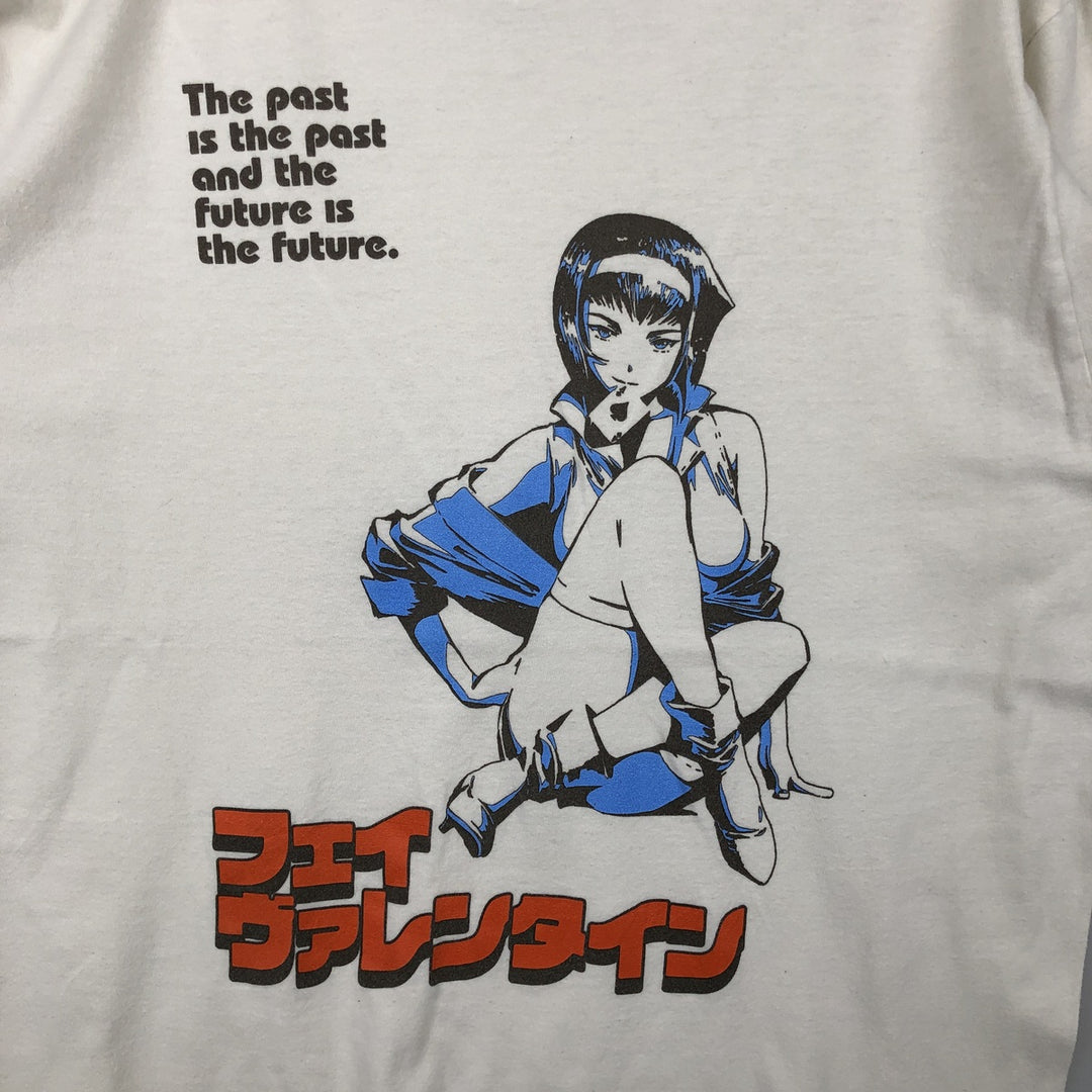 COWBOY BEEBOP Cowboy Bebop Anime Character Print T-shirt Men's L size cotton white type Vintage Second Hand