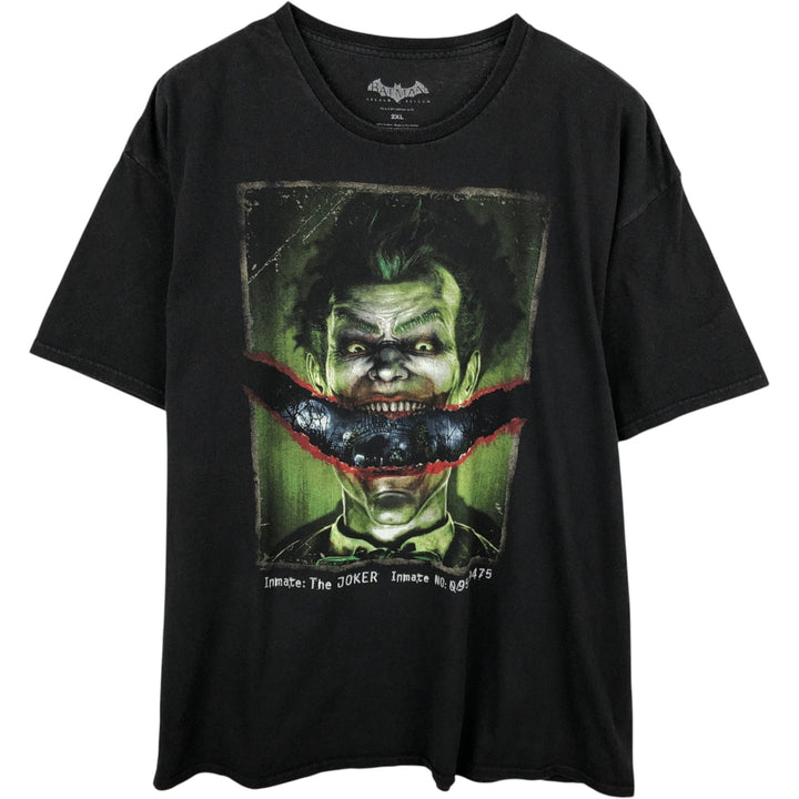 BATMAN Batman Joker character print T-shirt Men's XXL equivalent cotton black type Vintage Second Hand