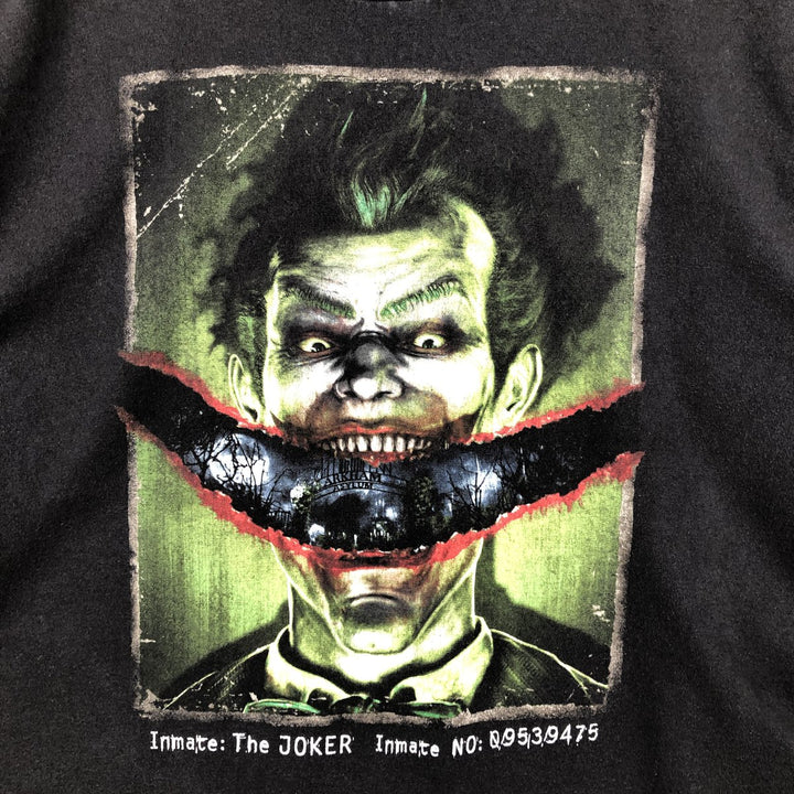 BATMAN Batman Joker character print T-shirt Men's XXL equivalent cotton black type Vintage Second Hand