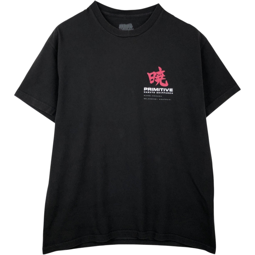 2000'S Primitive Naruto Shippuden Akatsuki Anime Character Print T-Shirt, Men's Size L (approx.) cotton black type Vintage Second Hand
