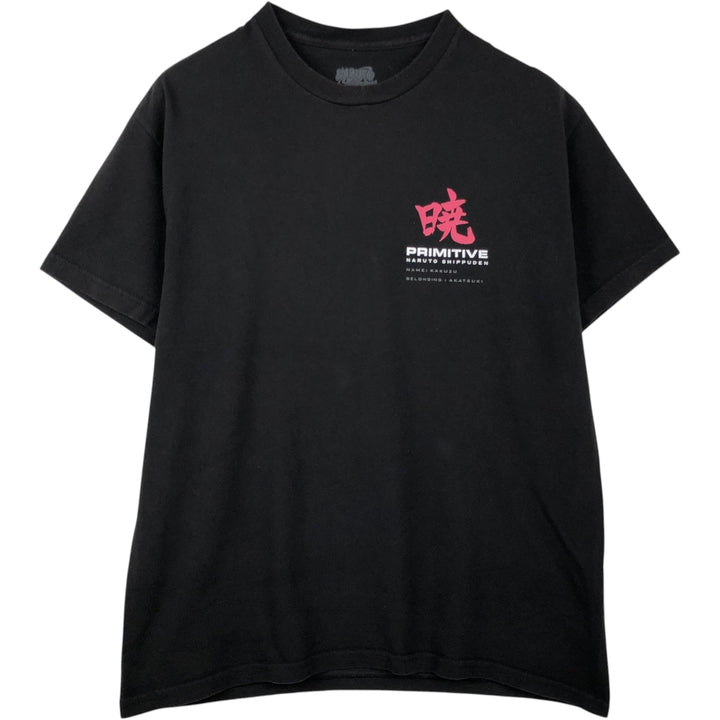 2000'S Primitive Naruto Shippuden Akatsuki Anime Character Print T-Shirt, Men's Size L (approx.) cotton black type Vintage Second Hand