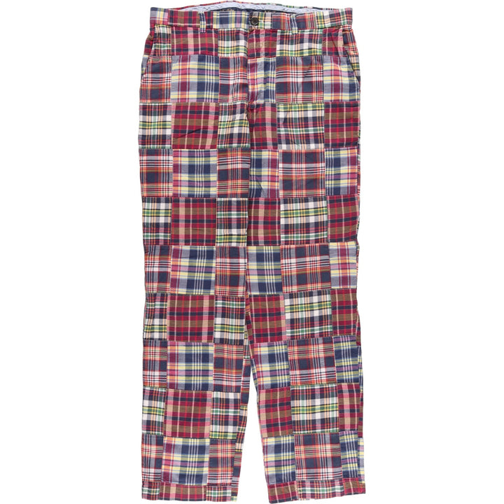 Brooks Brothers CLARK Check Pattern Patchwork Cotton Slacks Pants for Men, Size W36 / eaa474731