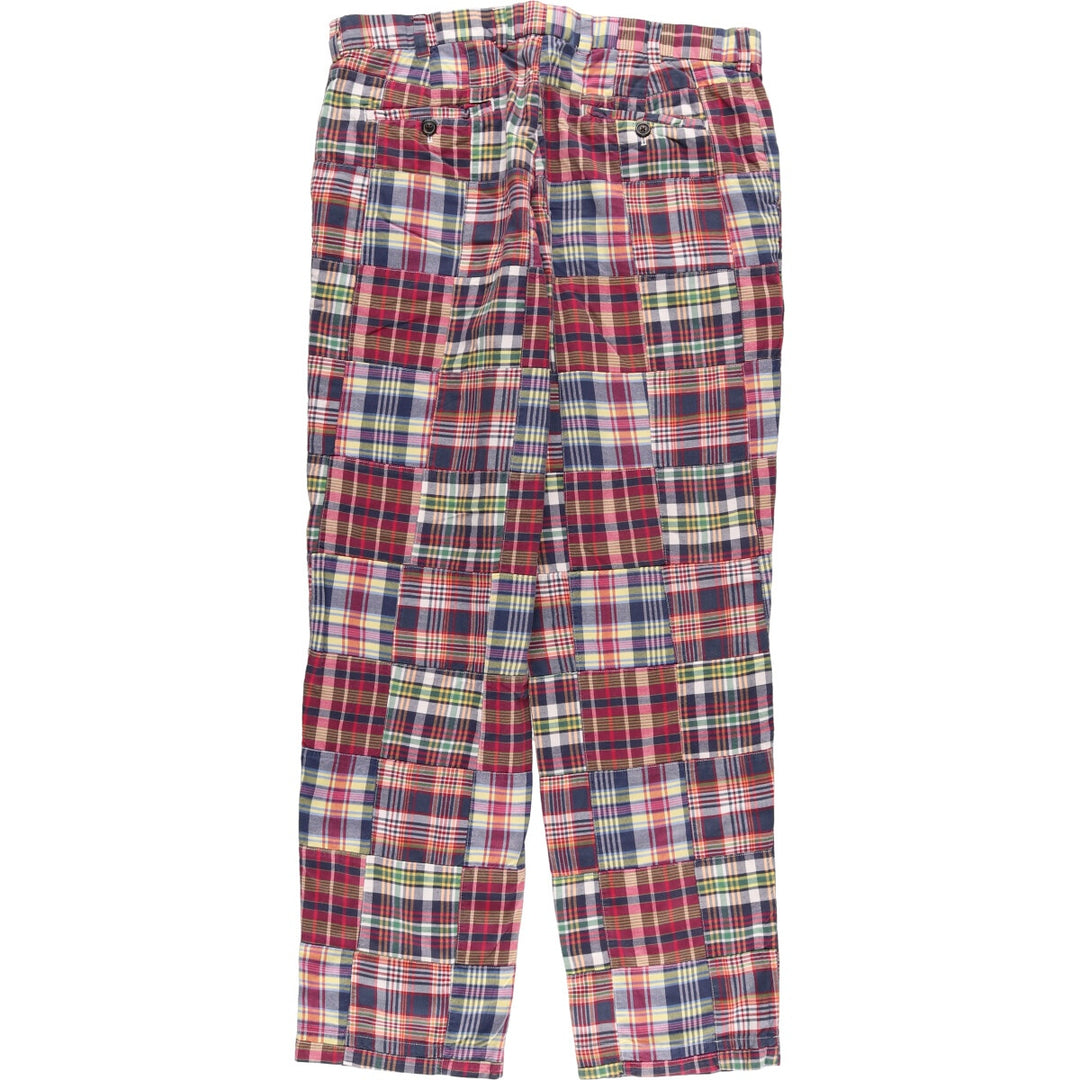 Brooks Brothers CLARK Check Pattern Patchwork Cotton Slacks Pants for Men, Size W36 / eaa474731