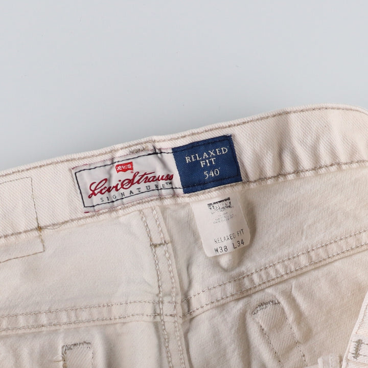 90'S Levi's 540 Relaxed Fit White Denim Tapered Denim Pants Made in USA Men's W38 Vintage /eaa474749