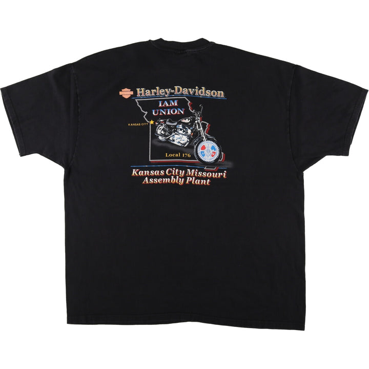 Big size 90'S Harley Davidson Eagle Pattern Motorcycle Bike T-shirt Made in USA Men's XXXL equivalent /eaa474805