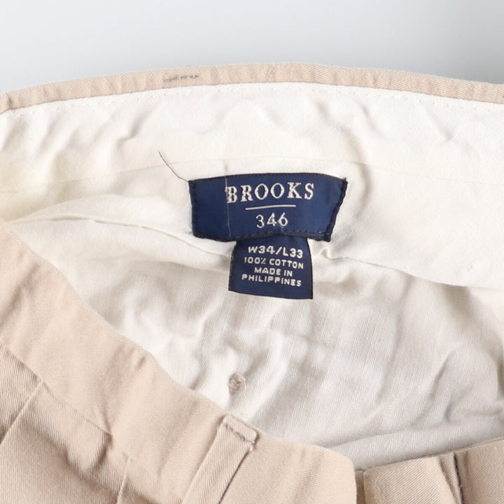 Brooks Brothers 346 Two-pleat Chino Pants for Men, Size W32 / eaa474858