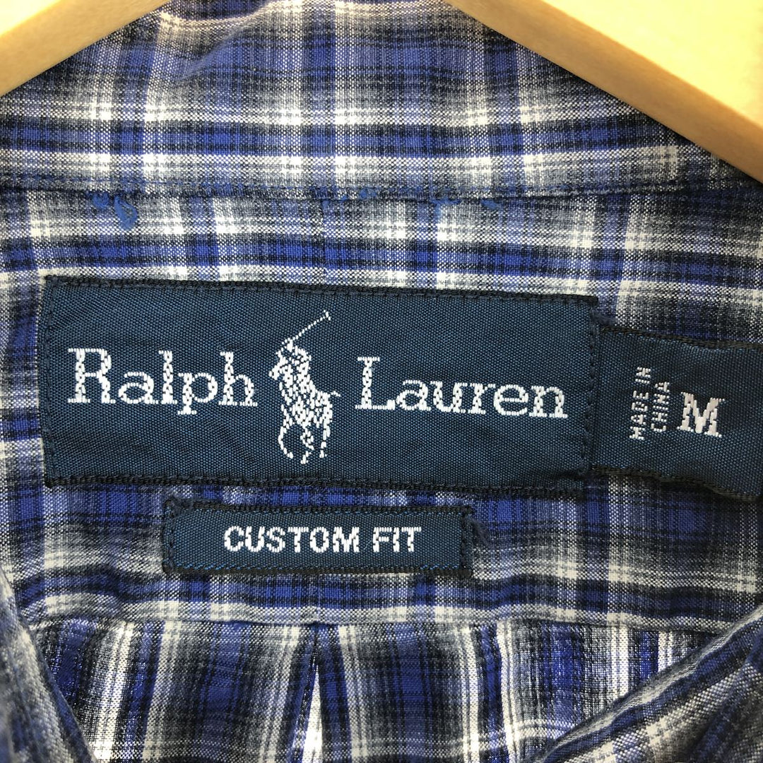 Ralph Lauren CUSTOM FIT long sleeve button down check shirt men's size M / eaa474907