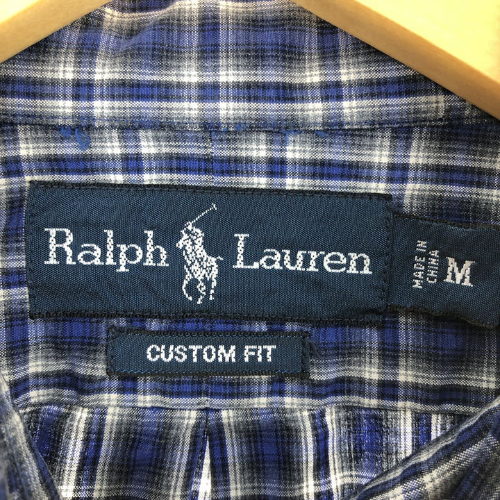 Ralph Lauren CUSTOM FIT long sleeve button down check shirt men's size M / eaa474907