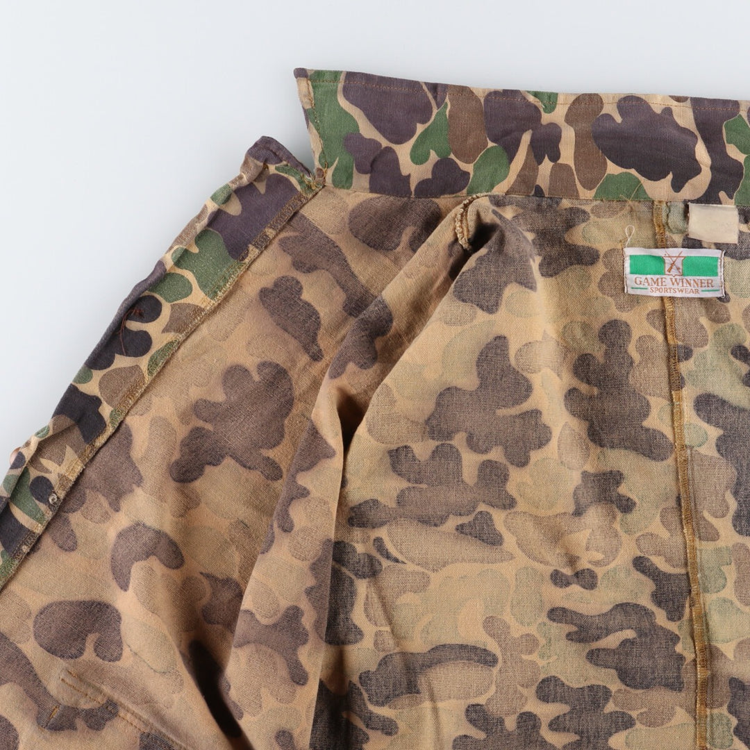 80's GAME WINNER Camouflage Pattern Duck Hunter Camo Hunting Jacket Men's L Size Vintage /eaa474924
