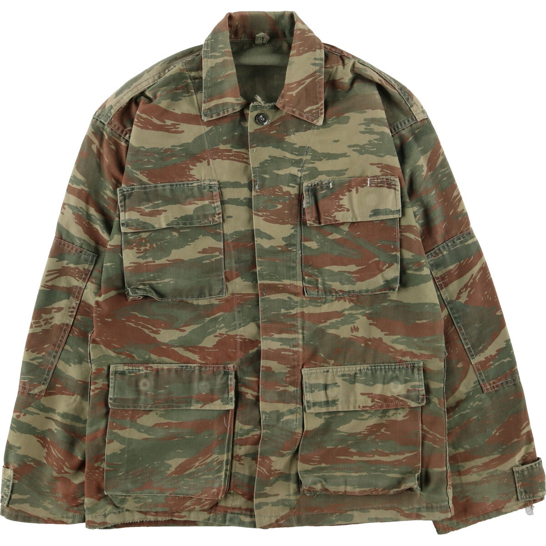 Greek Military Camouflage Pattern Lizard Camo Military Field Jacket Men's Size L /eaa474954