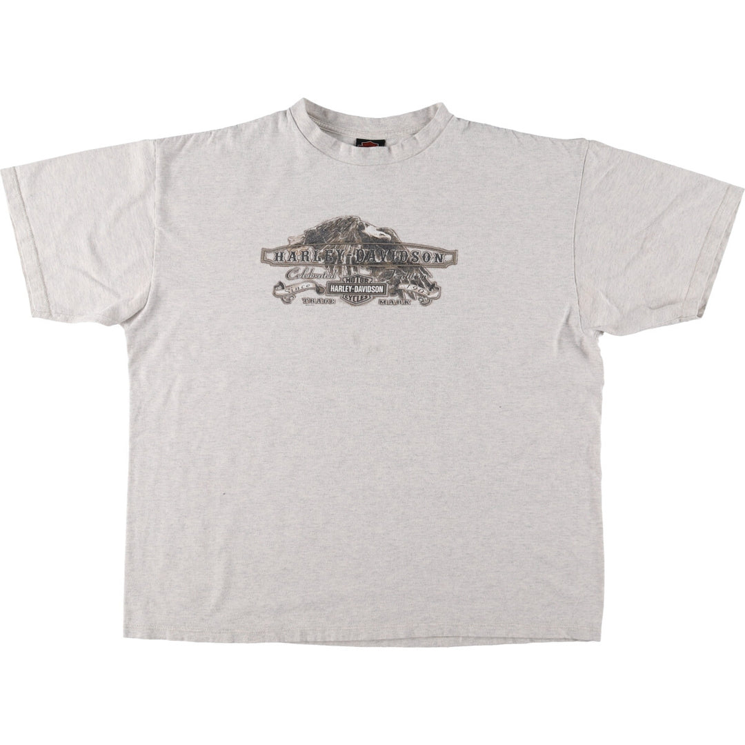 00'S Harley-Davidson Eagle Pattern Motorcycle Bike T-shirt Men's XXL / eaa475001