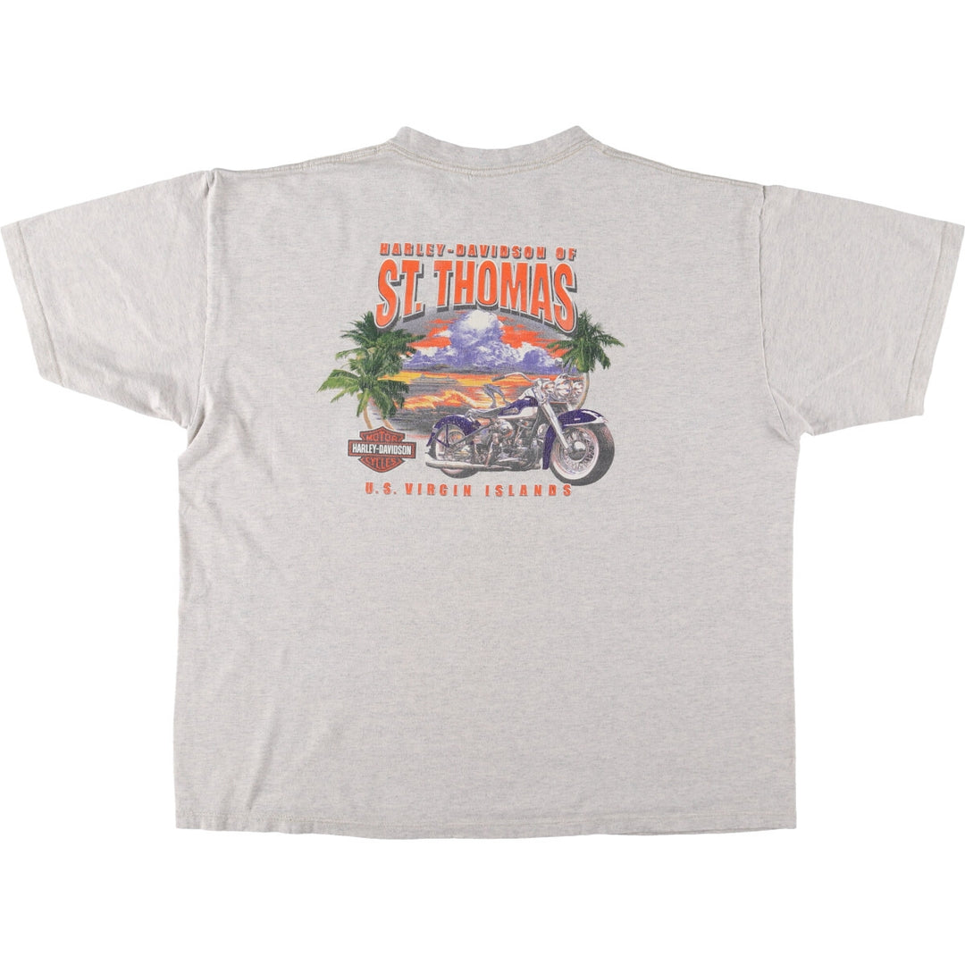 00'S Harley-Davidson Eagle Pattern Motorcycle Bike T-shirt Men's XXL / eaa475001