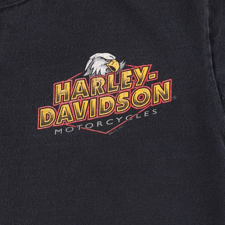 90'S Harley-Davidson Henley Neck Motorcycle Bike T-Shirt Made in USA Men's M /eaa475021