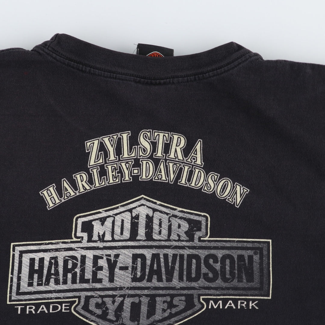 00'S Harley-Davidson Eagle Pattern Motorcycle Bike T-shirt Made in USA Men's XXL / eaa475030