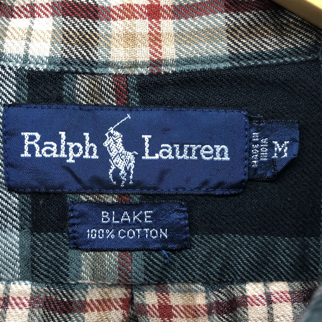 Ralph Lauren BLAKE long sleeve button down flannel check shirt men's size M / eaa475044