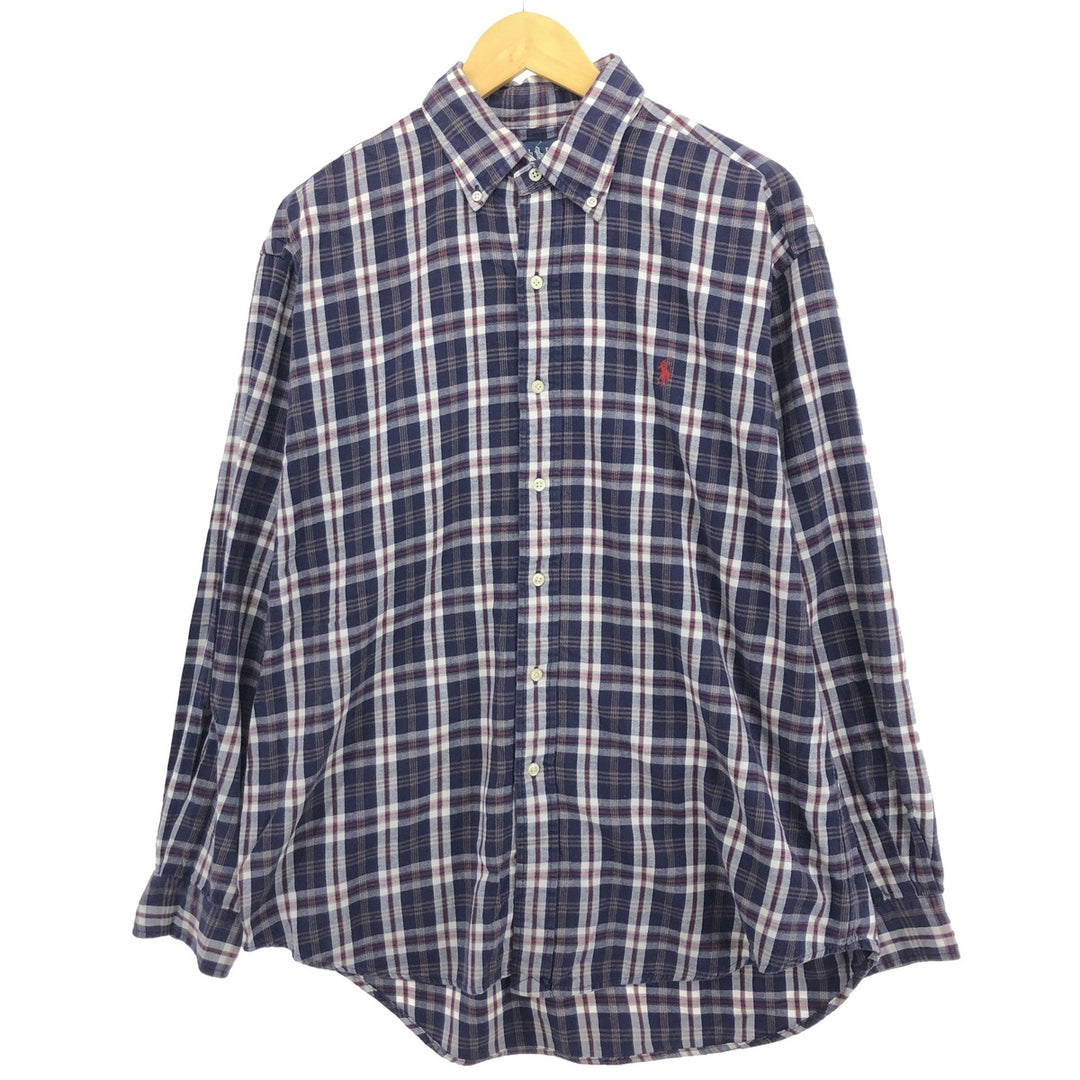 Ralph Lauren BLAIRE Long Sleeve Button Down Light Flannel Check Shirt Men's L Size / eaa475049