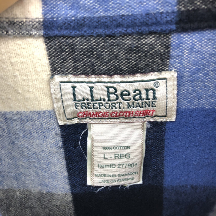 00'S LLBean Long Sleeve Heavy Flannel Check Shirt Men's L size /eaa475051