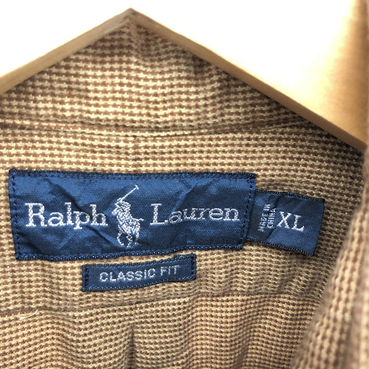 Ralph Lauren Classic Fit Houndstooth Pattern Long Sleeve Flannel Shirt Men's XL /eaa475055