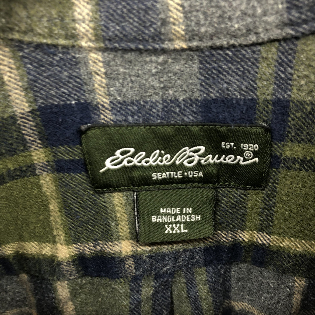 00'S Eddie Bauer Long Sleeve Flannel Check Shirt Men's XXL / eaa475065