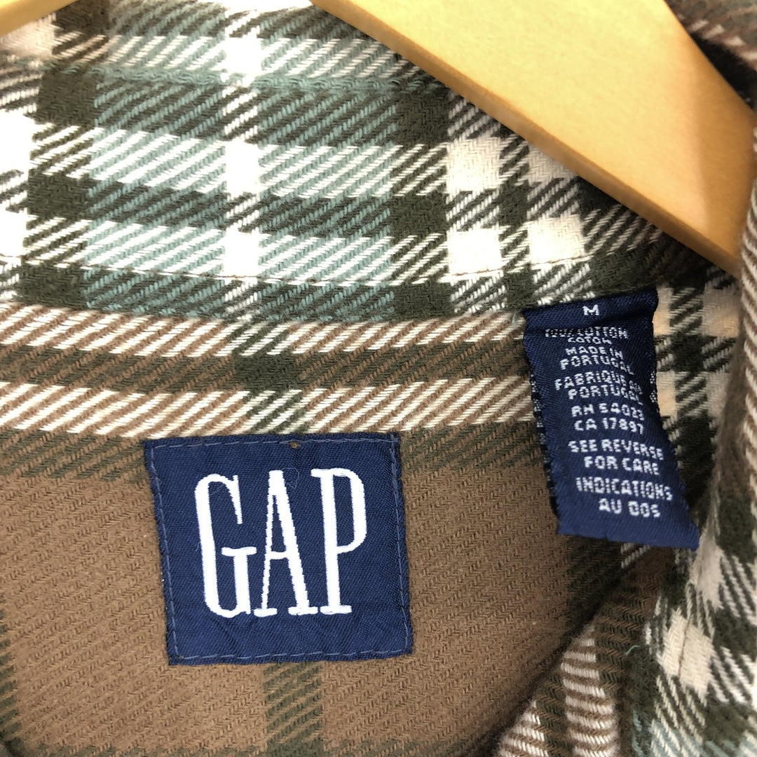 90'S GAP Old Gap Long Sleeve Button Down Flannel Check Shirt Men's M Size Vintage /eaa475089