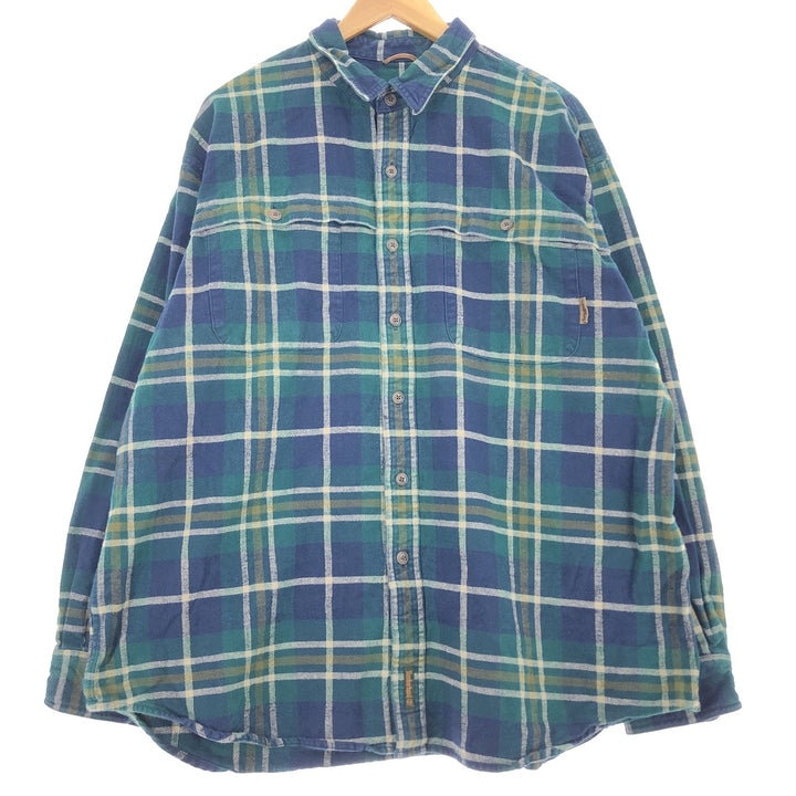 90s~00'S Timberland WEATHERGEAR Long Sleeve Heavy Flannel Check Shirt Men's XL /eaa475093