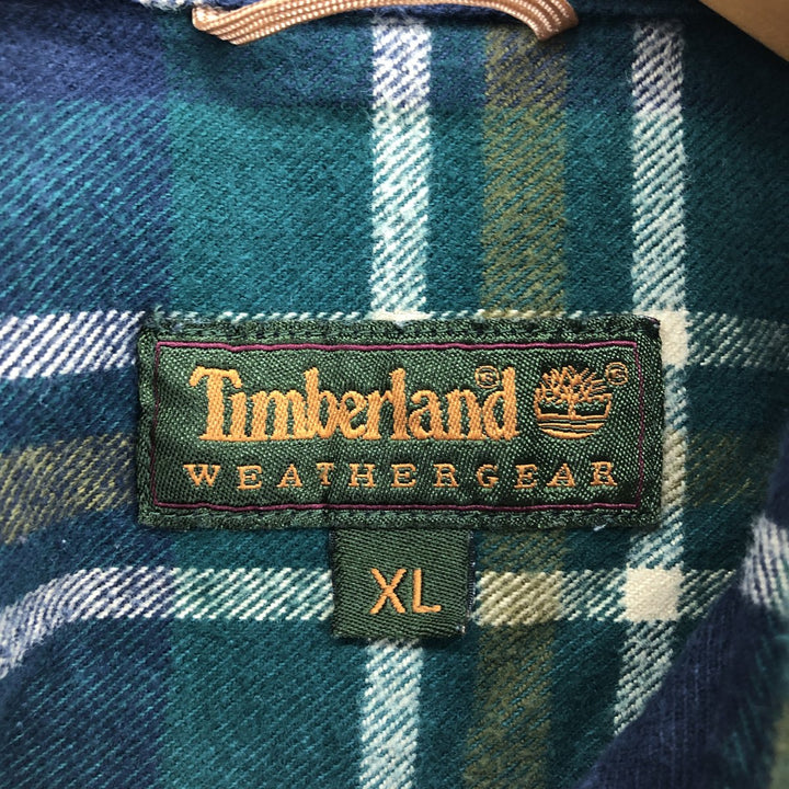 90s~00'S Timberland WEATHERGEAR Long Sleeve Heavy Flannel Check Shirt Men's XL /eaa475093