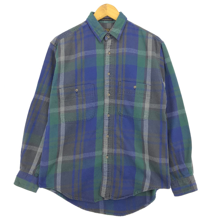 90'S Eddie Bauer Black Tag Long Sleeve Flannel Check Shirt Men's Medium Vintage / eaa475096