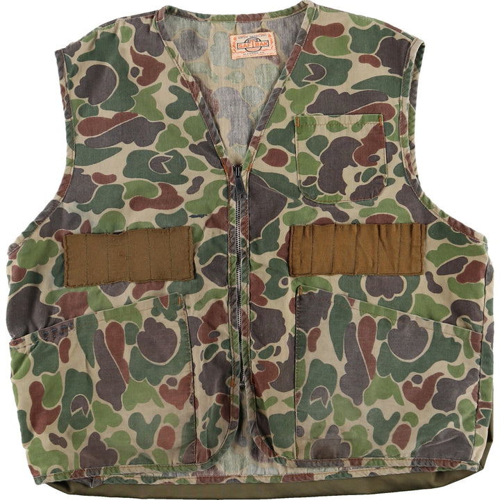 70's SAFTBAK Camouflage Pattern Duck Hunter Camo Hunting Vest Men's XL equivalent Vintage /eaa475102