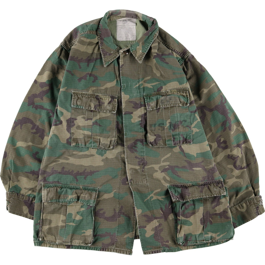 80'S US Military Genuine Camouflage Pattern Woodland Camo Military BDU Jacket Made in USA MEDIUM-REGULAR Men's M equivalent Vintage /eaa475137