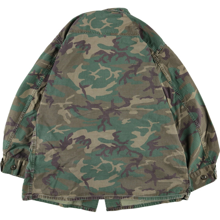 80'S US Military Genuine Camouflage Pattern Woodland Camo Military BDU Jacket Made in USA MEDIUM-REGULAR Men's M equivalent Vintage /eaa475137