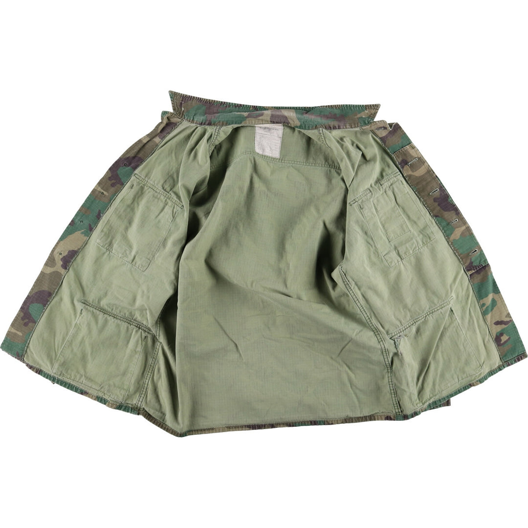 80'S US Military Genuine Camouflage Pattern Woodland Camo Military BDU Jacket Made in USA MEDIUM-REGULAR Men's M equivalent Vintage /eaa475137