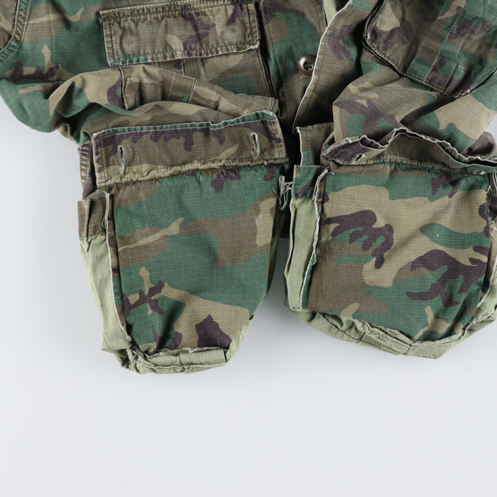 80'S US Military Genuine Camouflage Pattern Woodland Camo Military BDU Jacket Made in USA MEDIUM-REGULAR Men's M equivalent Vintage /eaa475137