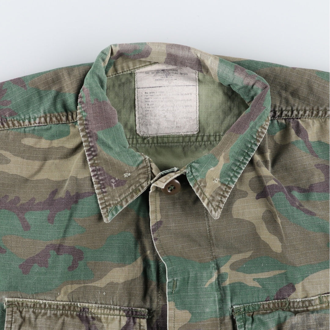 80'S US Military Genuine Camouflage Pattern Woodland Camo Military BDU Jacket Made in USA MEDIUM-REGULAR Men's M equivalent Vintage /eaa475137